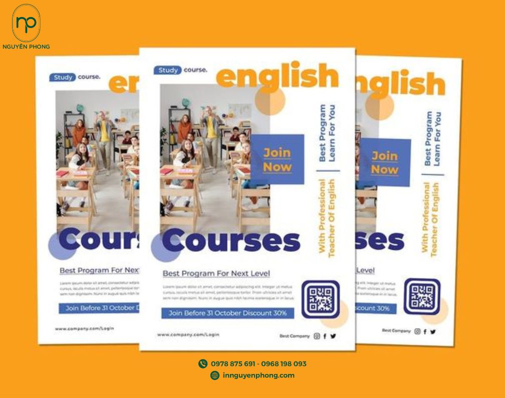 tờ rơi quảng cáo trung tâm ngoại ngữ